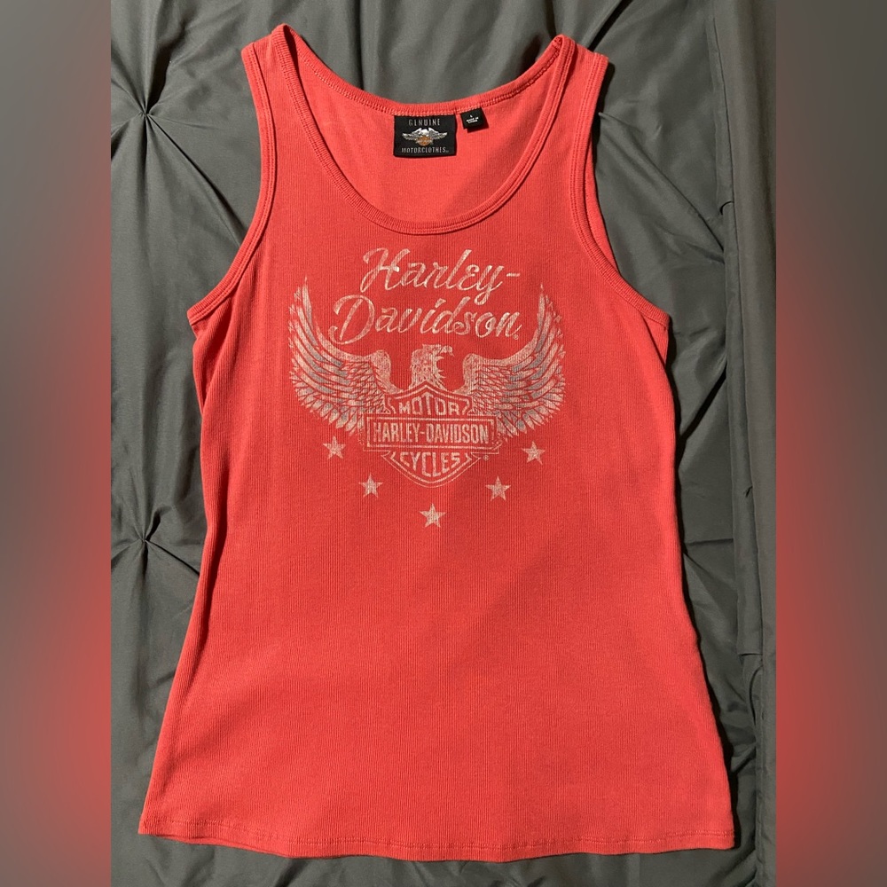 Harley Davidson tank top. Sz lg Kind of a dark coral.